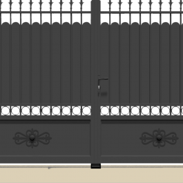 Portail battant aluminium sur-mesure LANG (zoom motifs)