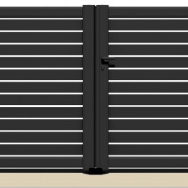 Portail battant aluminium sur-mesure OPER (zoom butée)