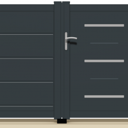 Portail battant aluminium sur-mesure GRAV (zoom butée)