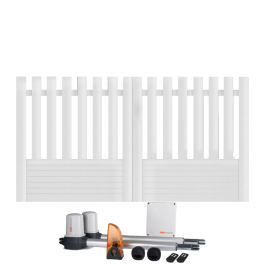 Portail battant électrique PVC blanc ALENÇON DROIT