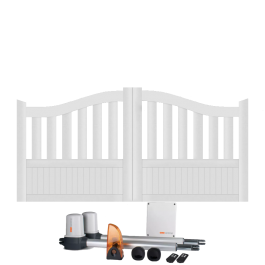 Portail battant électrique PVC blanc BREST GALBÉ