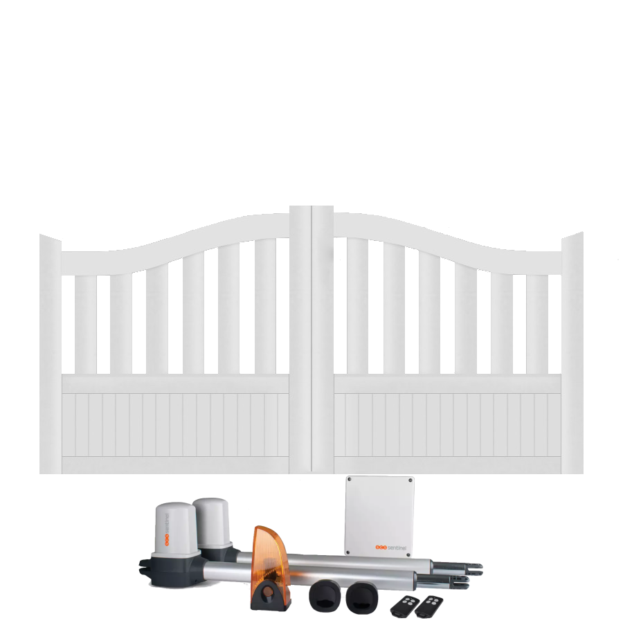 Portail battant électrique PVC blanc BREST GALBÉ