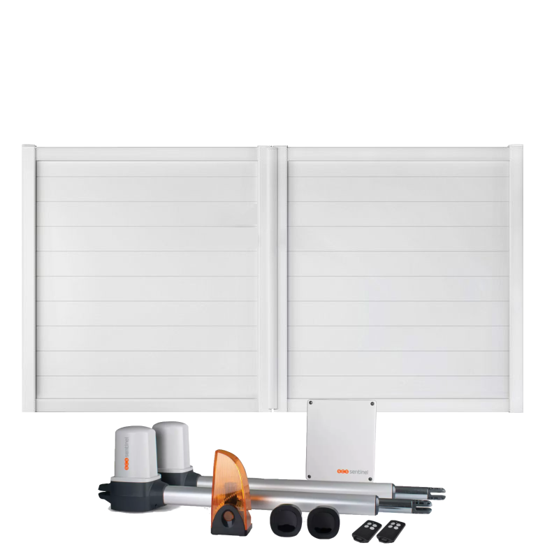 Portail battant électrique PVC blanc ARLES