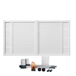Portail battant électrique PVC blanc ARLES DÉCOR INSERTS