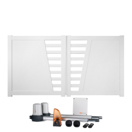 Portail battant électrique PVC blanc CAMBRAI