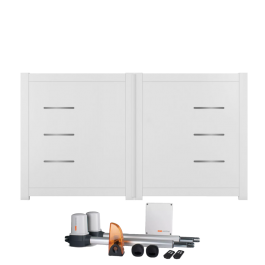 Portail battant électrique PVC blanc BRIANÇON