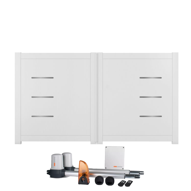 Portail battant électrique PVC blanc BRIANÇON