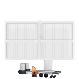 Portail battant électrique PVC blanc GUÉRANDE H180