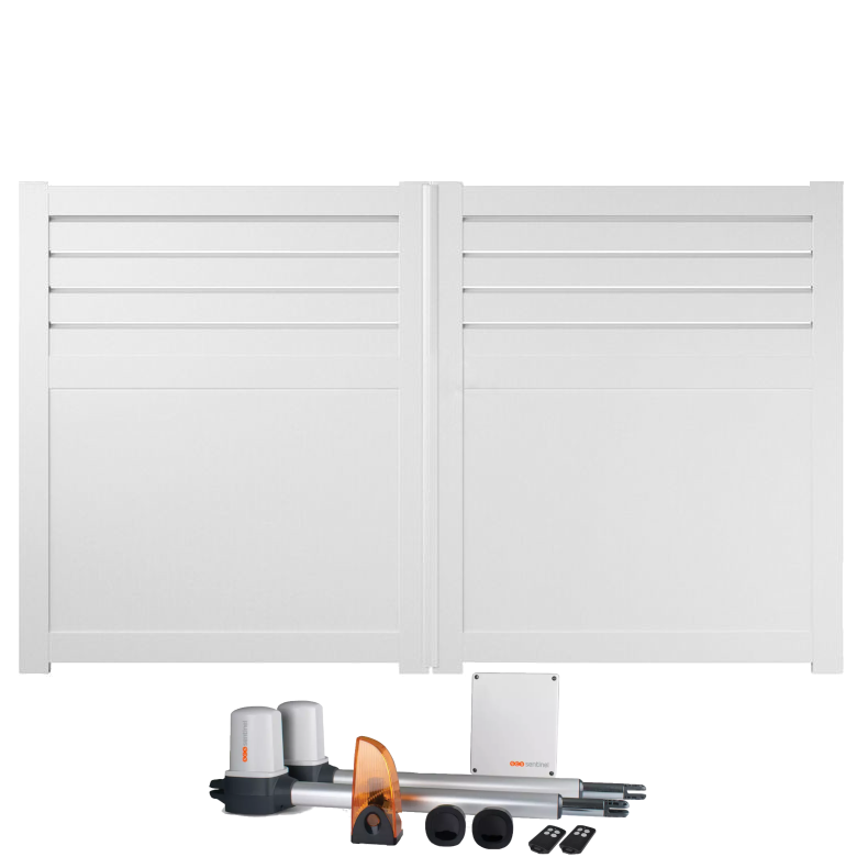 Portail battant électrique PVC blanc ARRAS