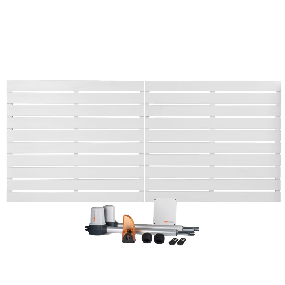 Portail battant électrique PVC blanc LYON