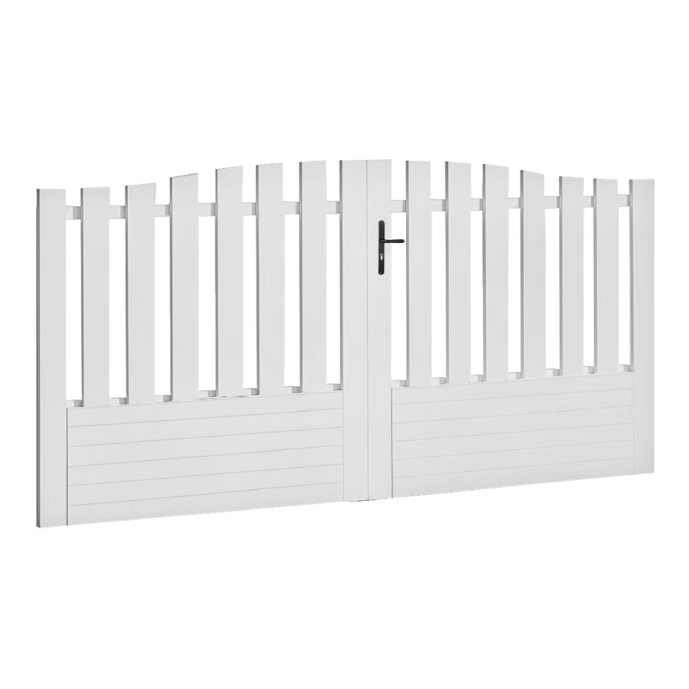 Portail battant PVC standard ALENÇON blanc CHAPEAU DE GENDARME