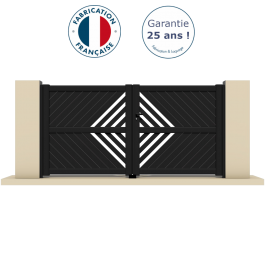Portail battant aluminium anthracite HUER