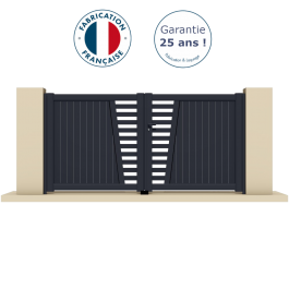 Portail battant aluminium anthracite BRIX