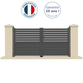 Portail battant aluminium anthracite HAVA