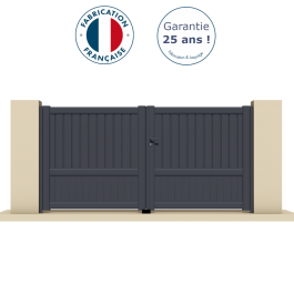 Portail battant aluminium anthracite GRAC
