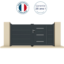 Portail battant aluminium anthracite GRAV