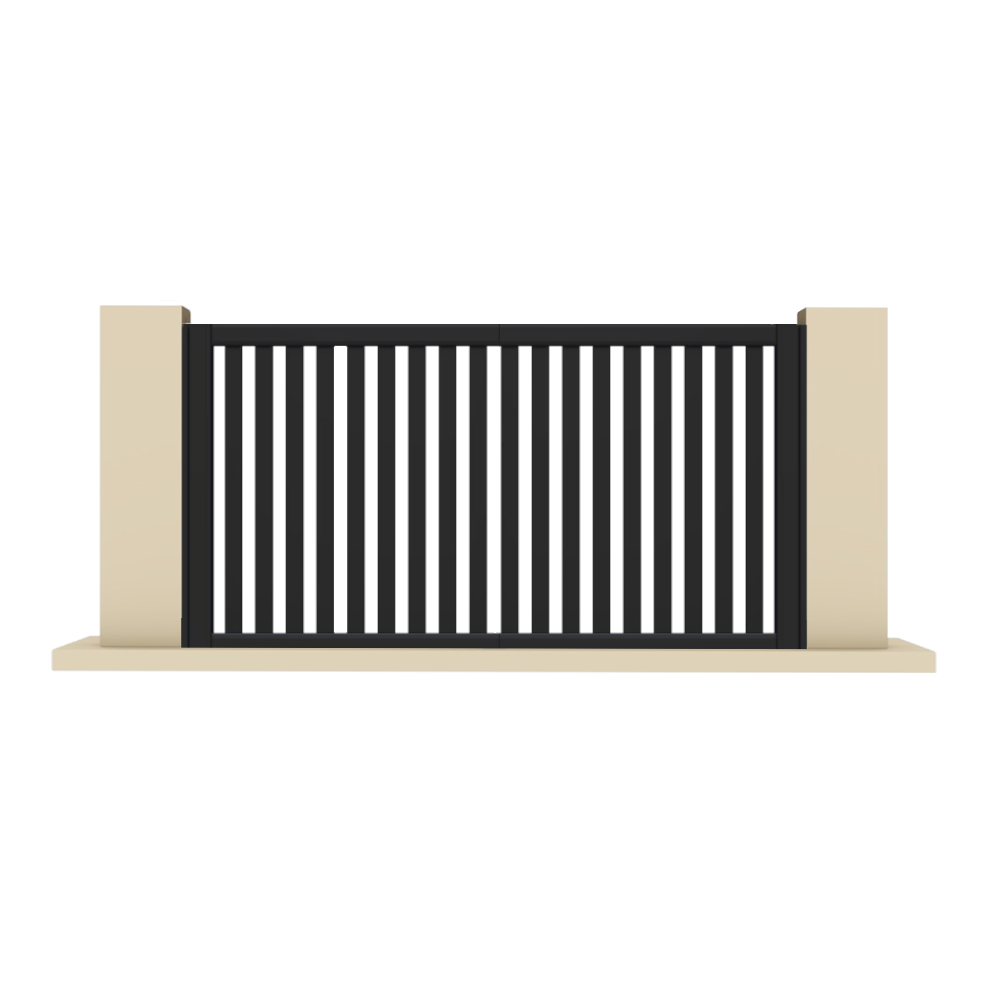 Portail coulissant électrique aluminium anthracite JORD